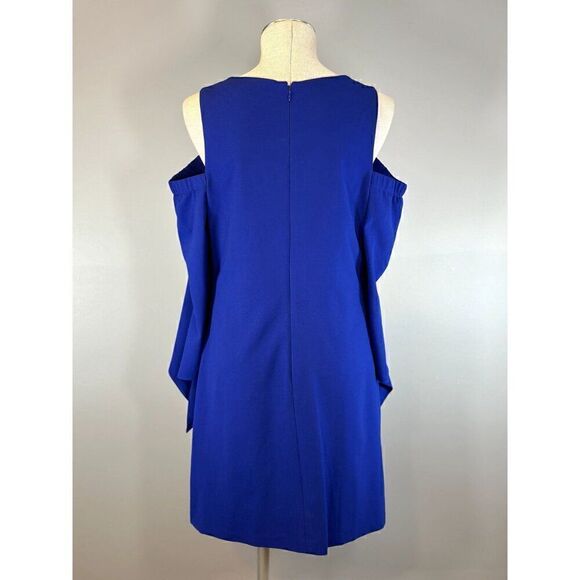 Eliza J Cold Shoulder Shift Dress in Royal Blue Size 12 - Picture 4 of 5